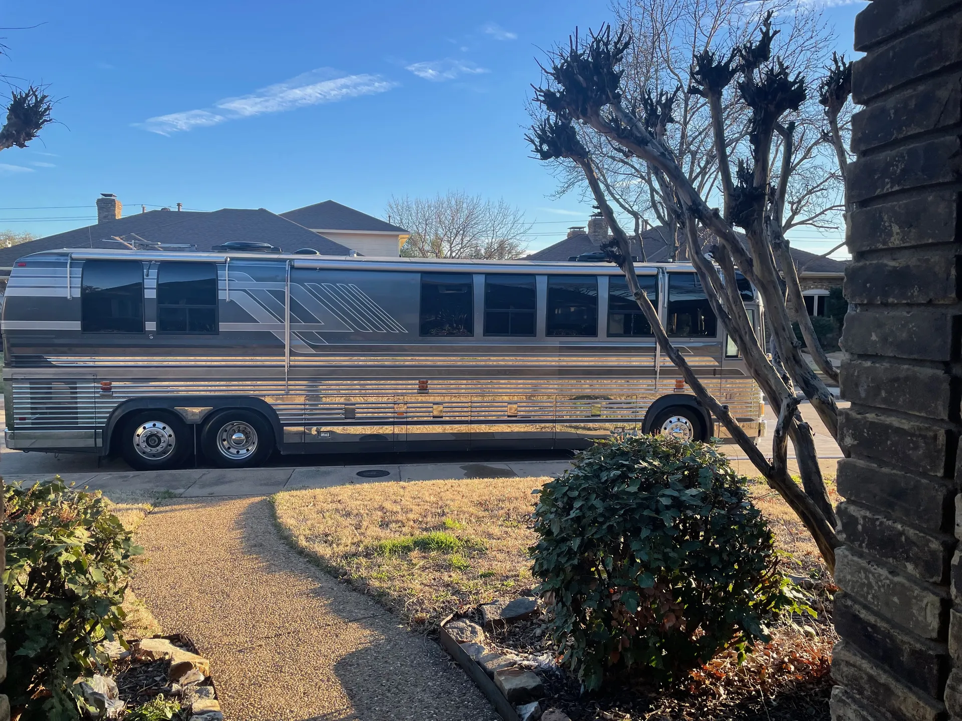 Driver side view in residential setting