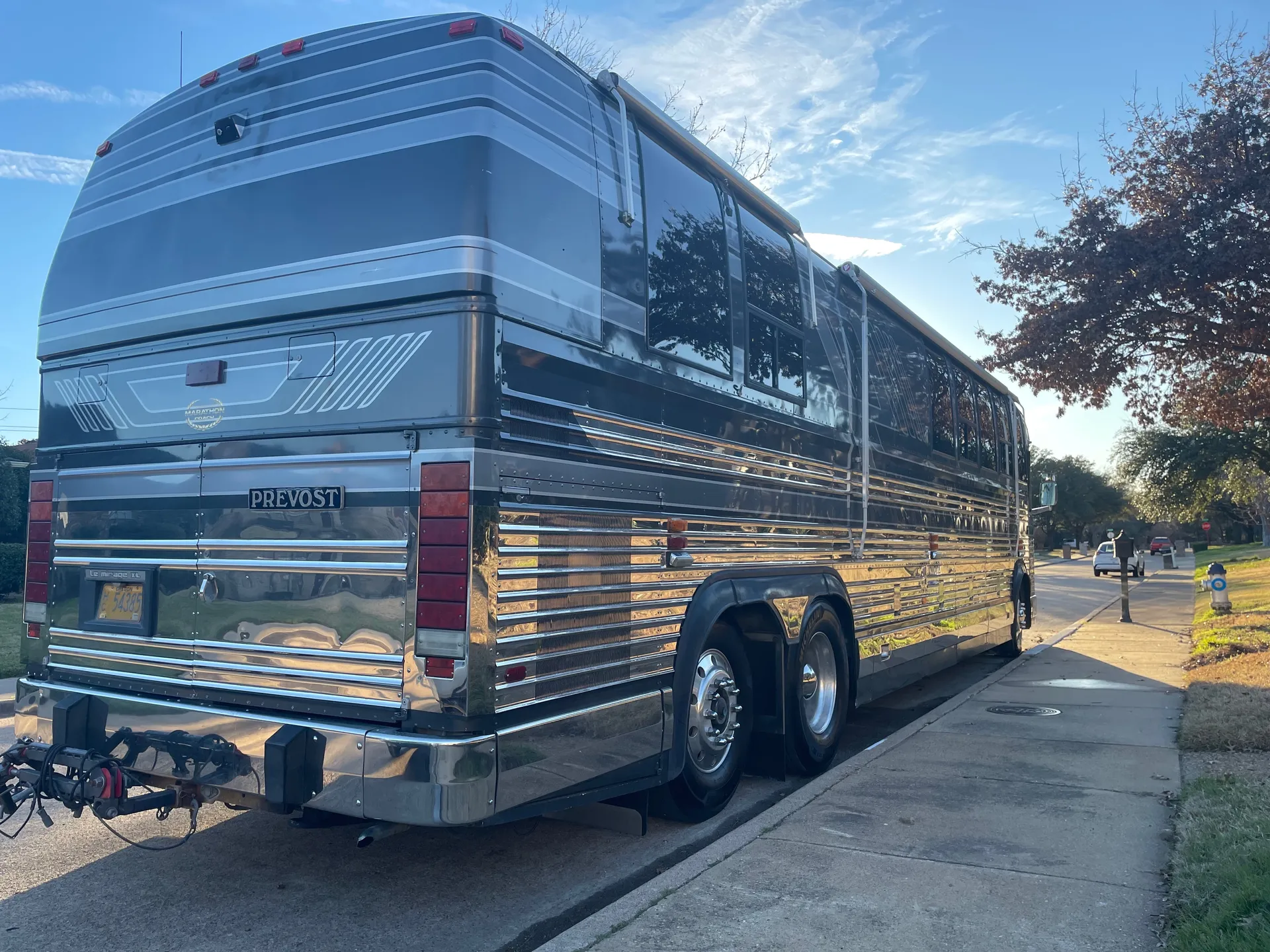 Rear three-quarter view showing classic styling