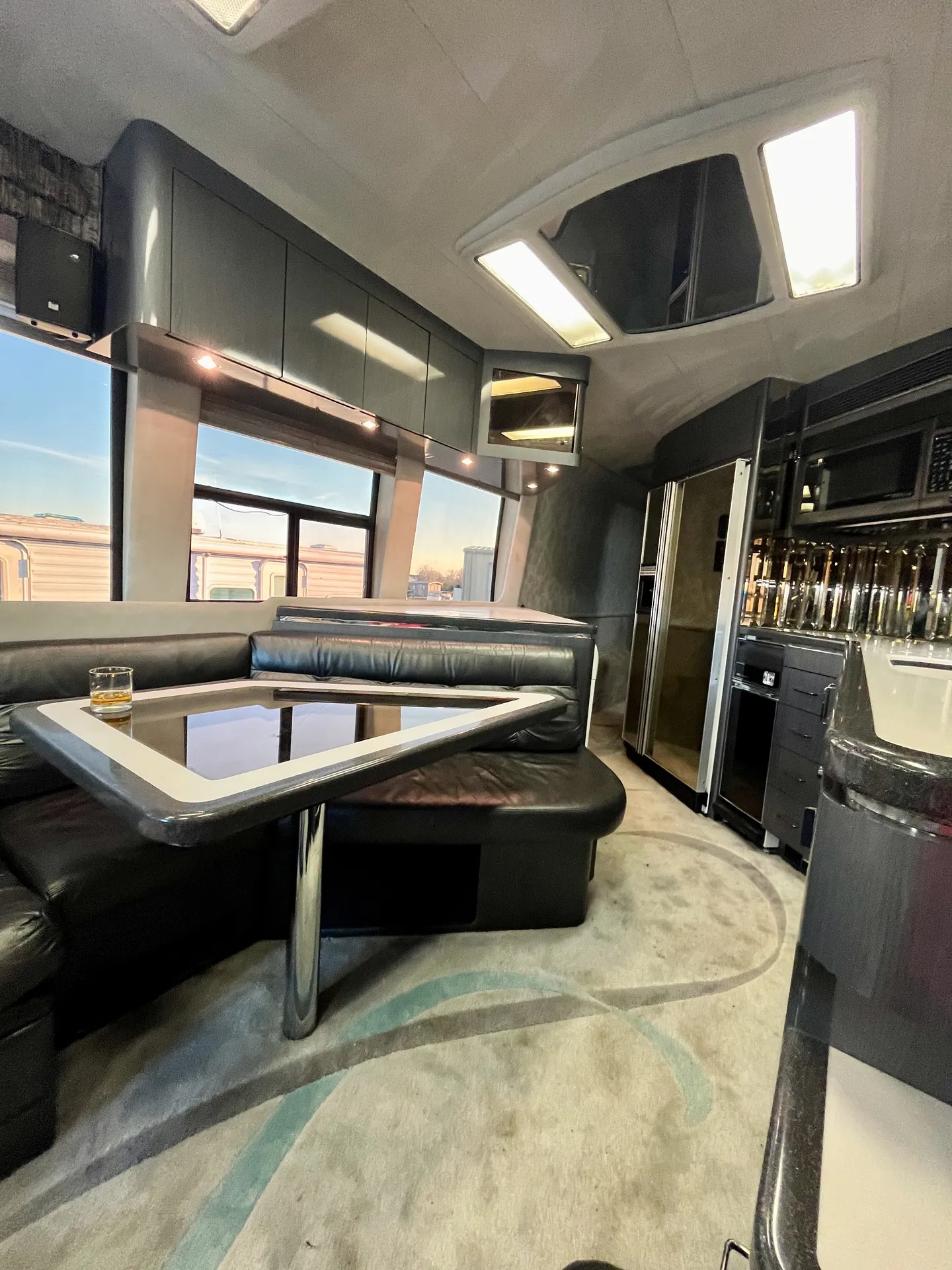 U-shaped dinette with sunset views