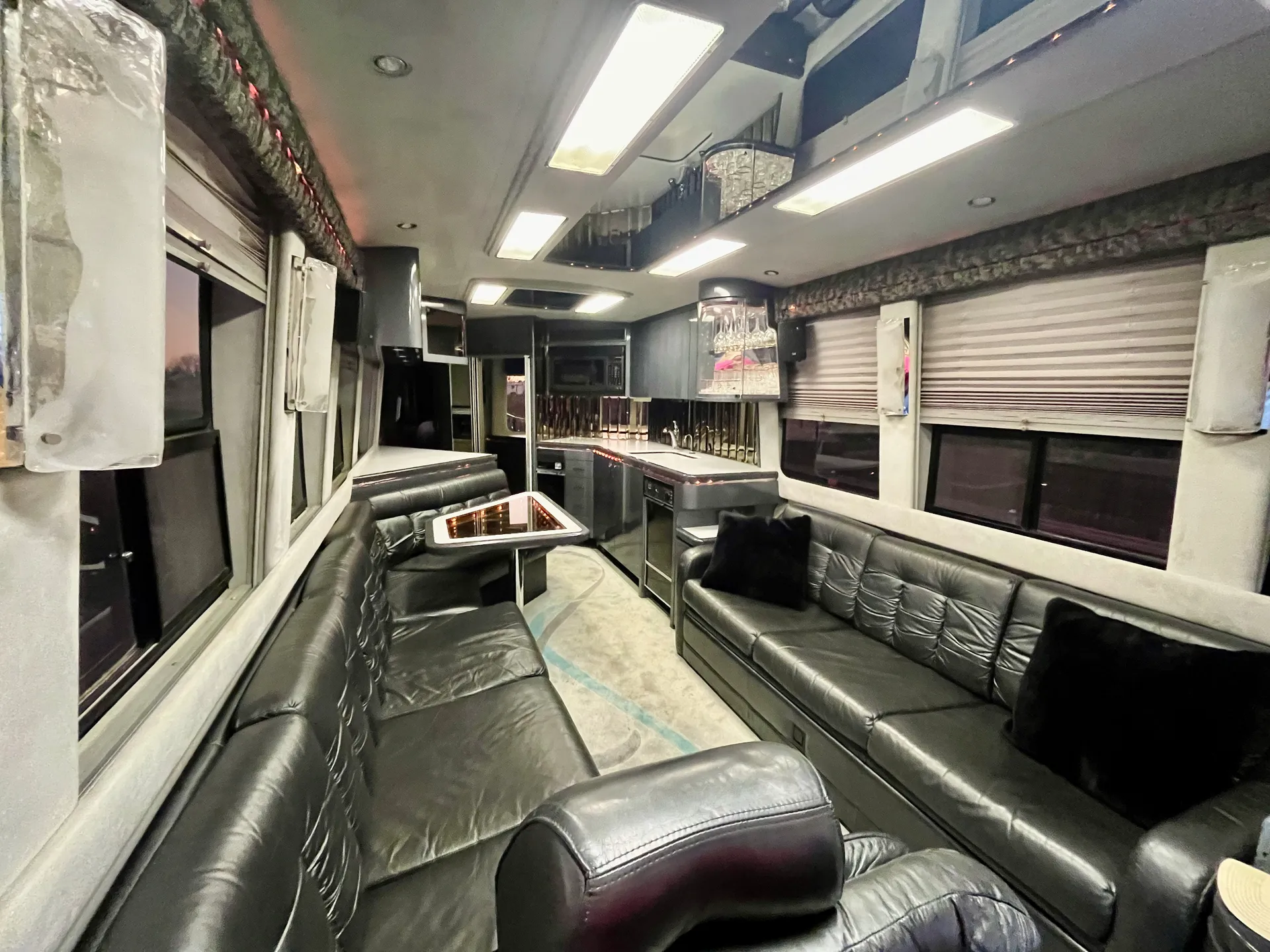 Luxurious living space with panoramic skylights