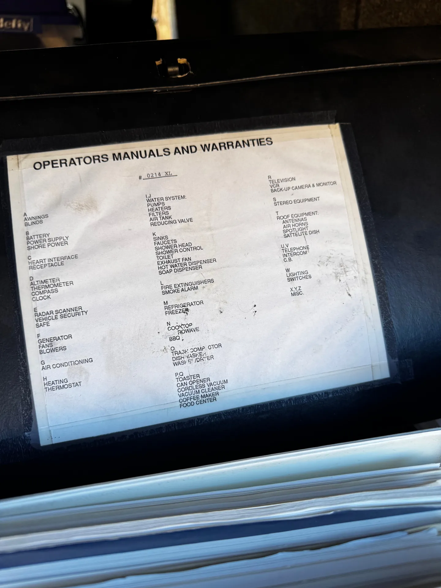 Complete operators manuals index - all systems documented